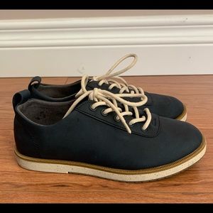 Boys Zara Lace Up Blue Leather-like Dress Shoes